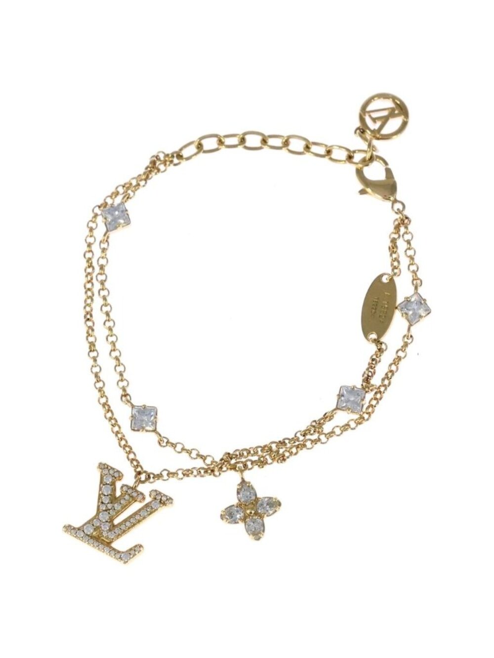 Louis Vuitton Bracelet LV Logo Charm Gold